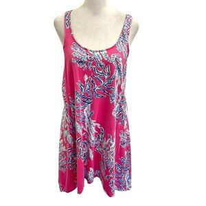 Lilly Pulitzer Pink Samba Monterey Tank Dress Tropical Beach Summer size XS